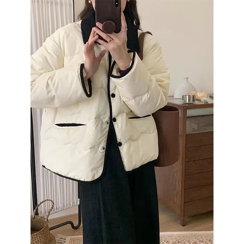 Kontrast Detaylı Kapitone Mont