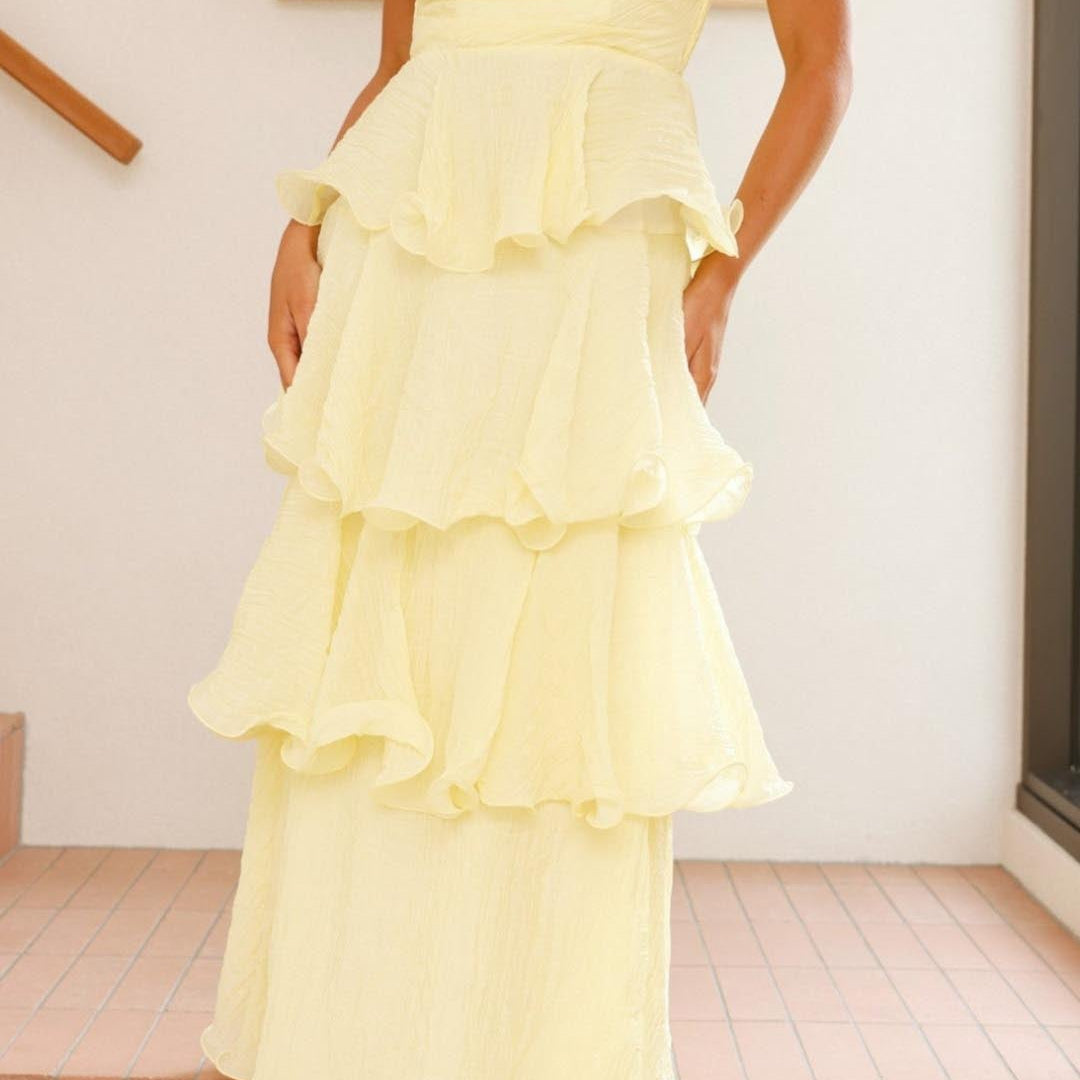 Kate | Çok Katmanlı Fırfırlı Maxi Elbise