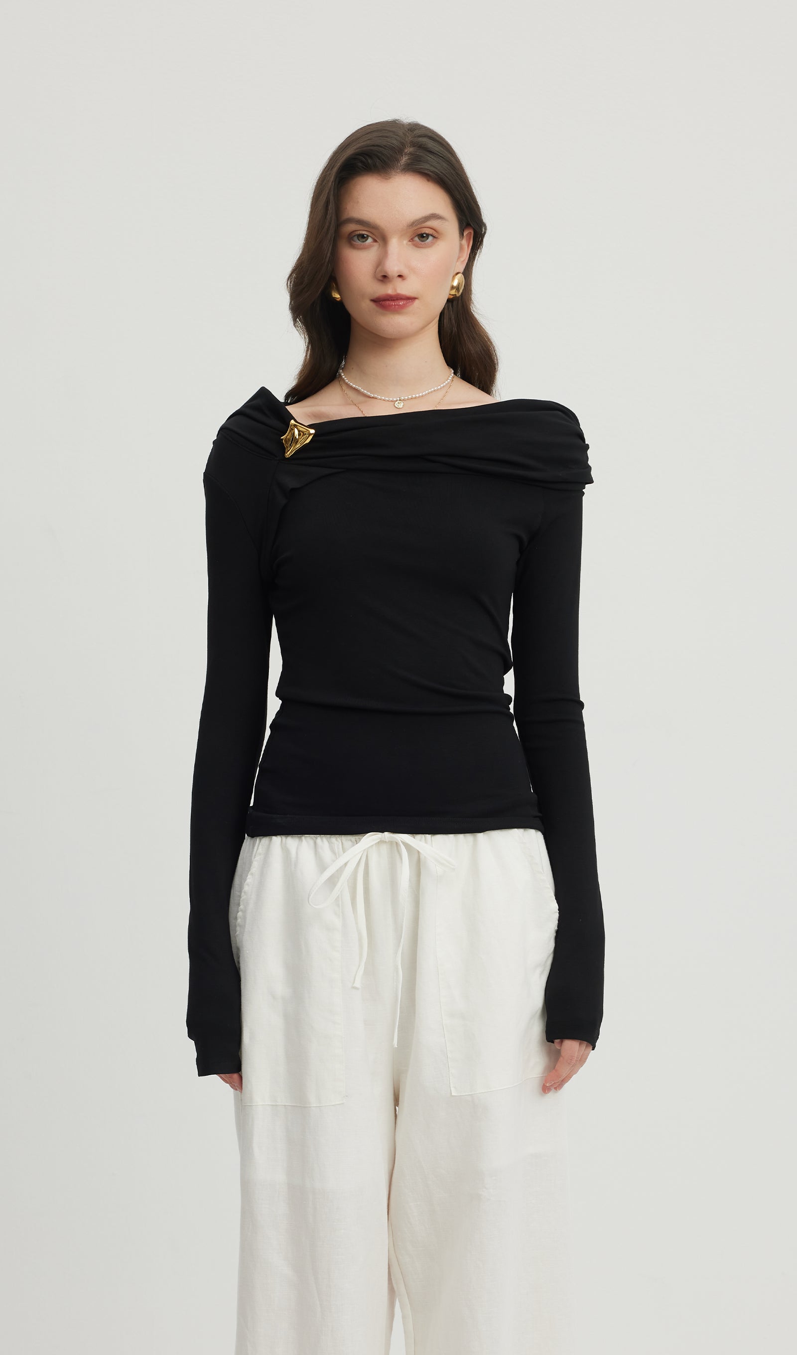 Broody Toka Detay Uzun Kollu Üst