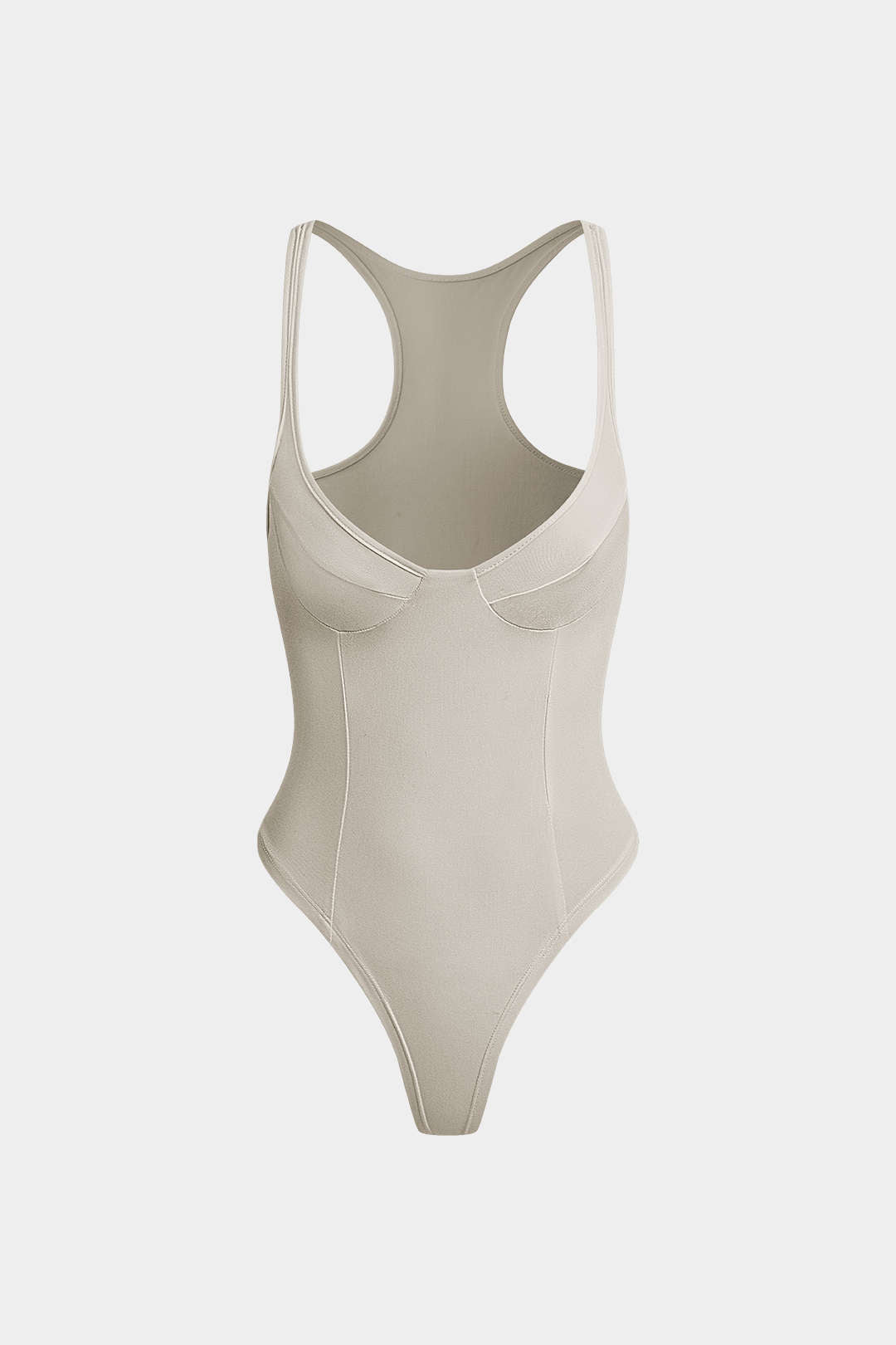 Basic Düz Derin V Yaka Bustier Bodysuit