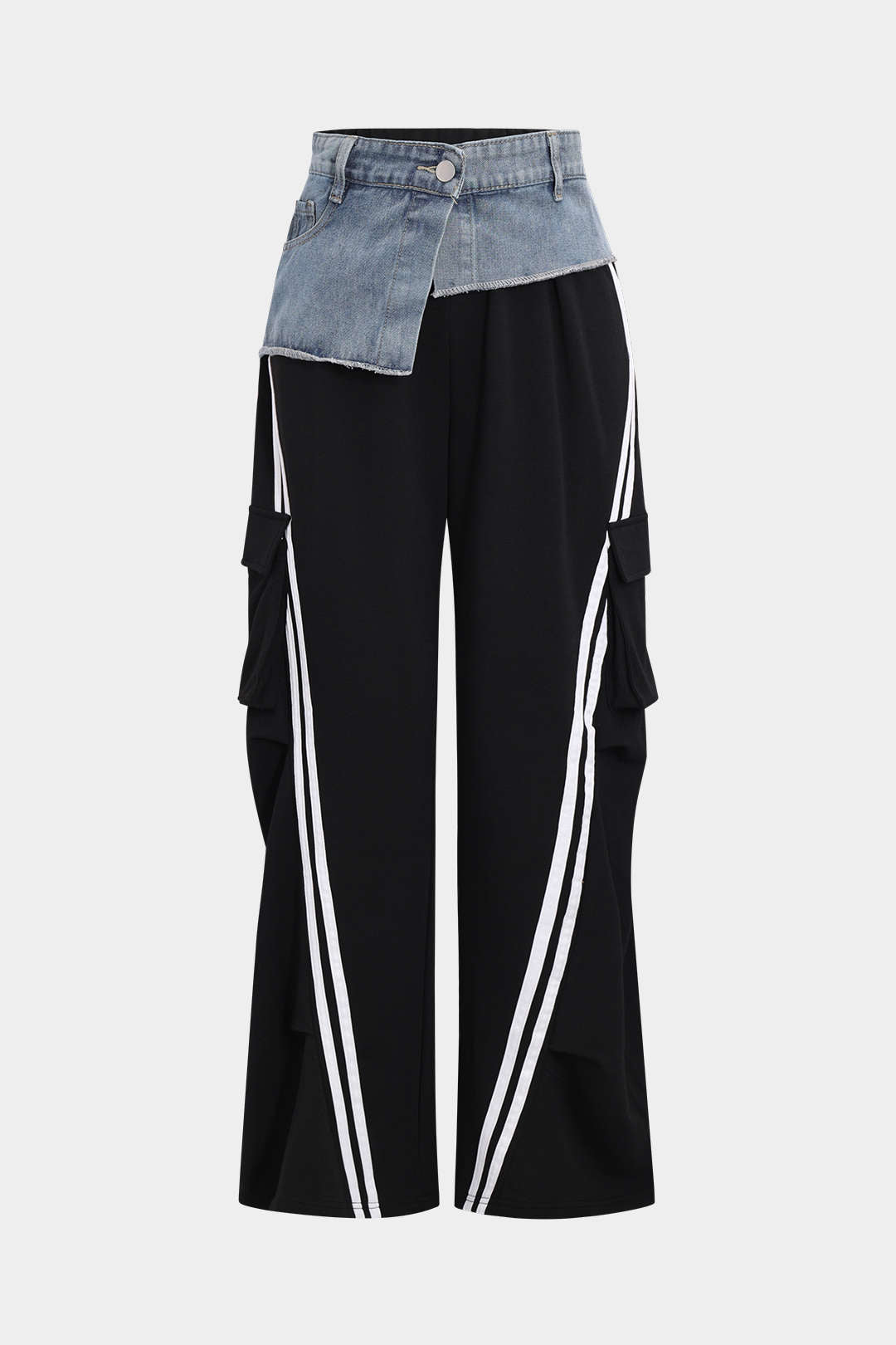 Denim Patchwork Cep Pantolonları