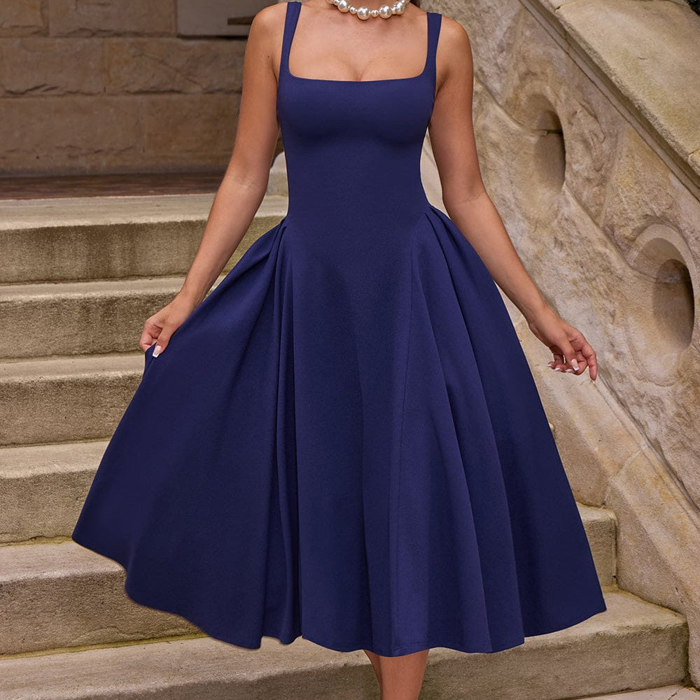 Olyssa Betty - Lacivert Midi Elbise