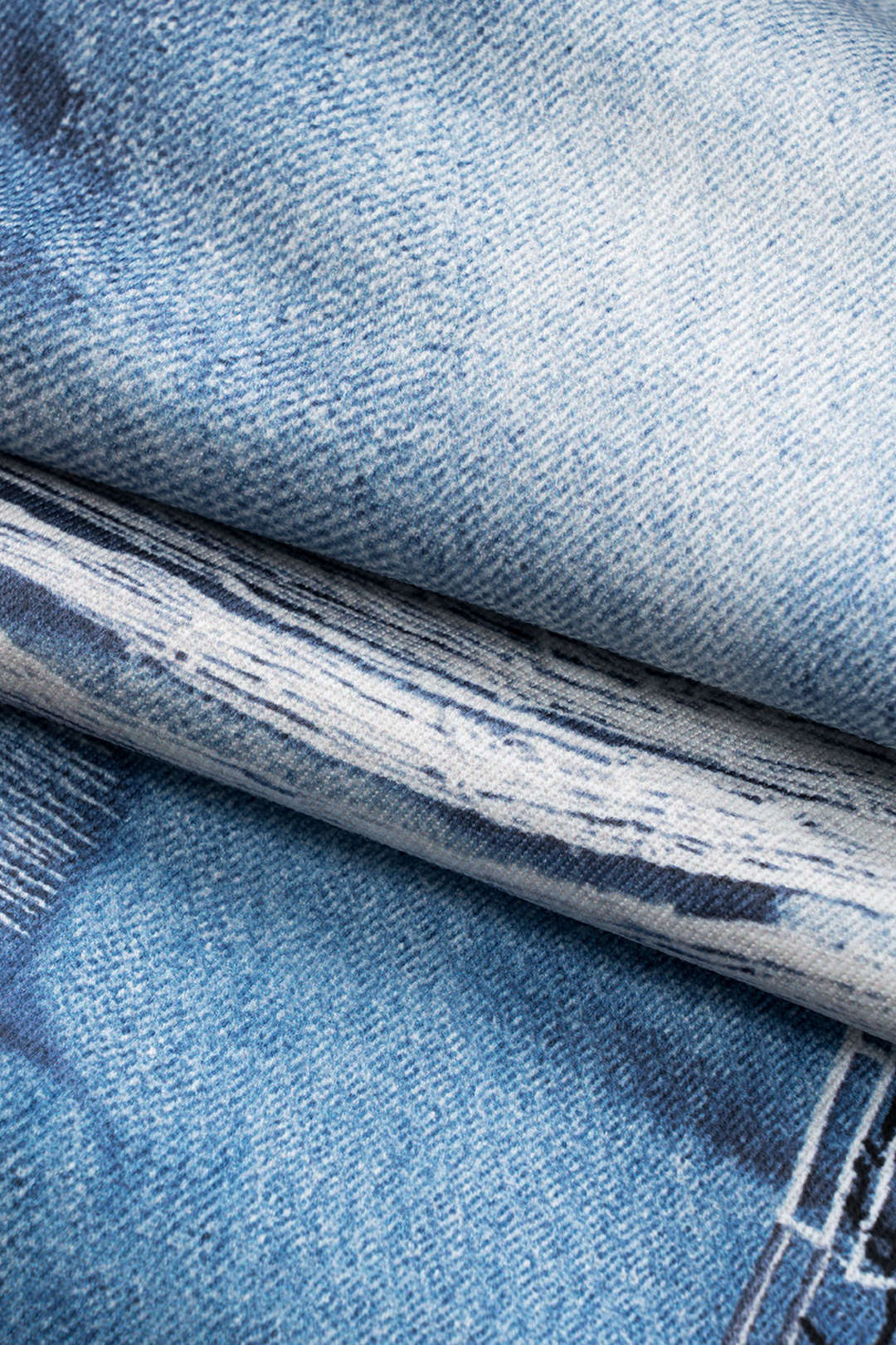 Soyut Baskılı Düğmeli Cep Pantolonları