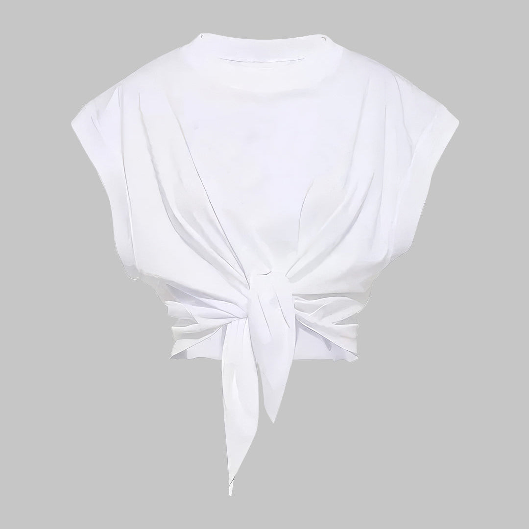 Kabarık Bağlama Detaylı T-Shirt