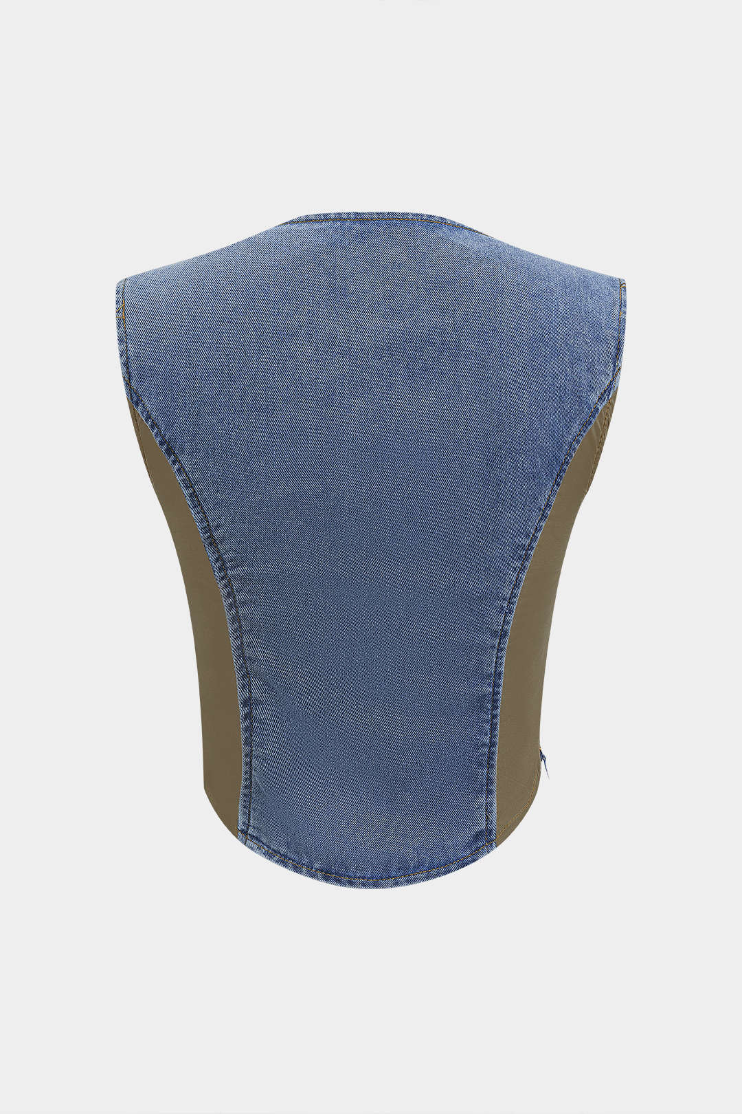 Denim Bustier Patchwork Üst