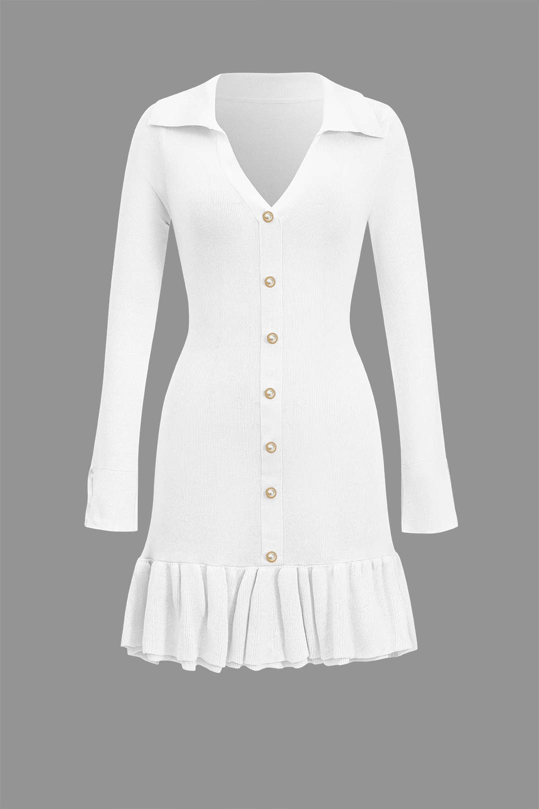 Kontrast Örgü Fiyonklu Arka Plise Mini Elbise