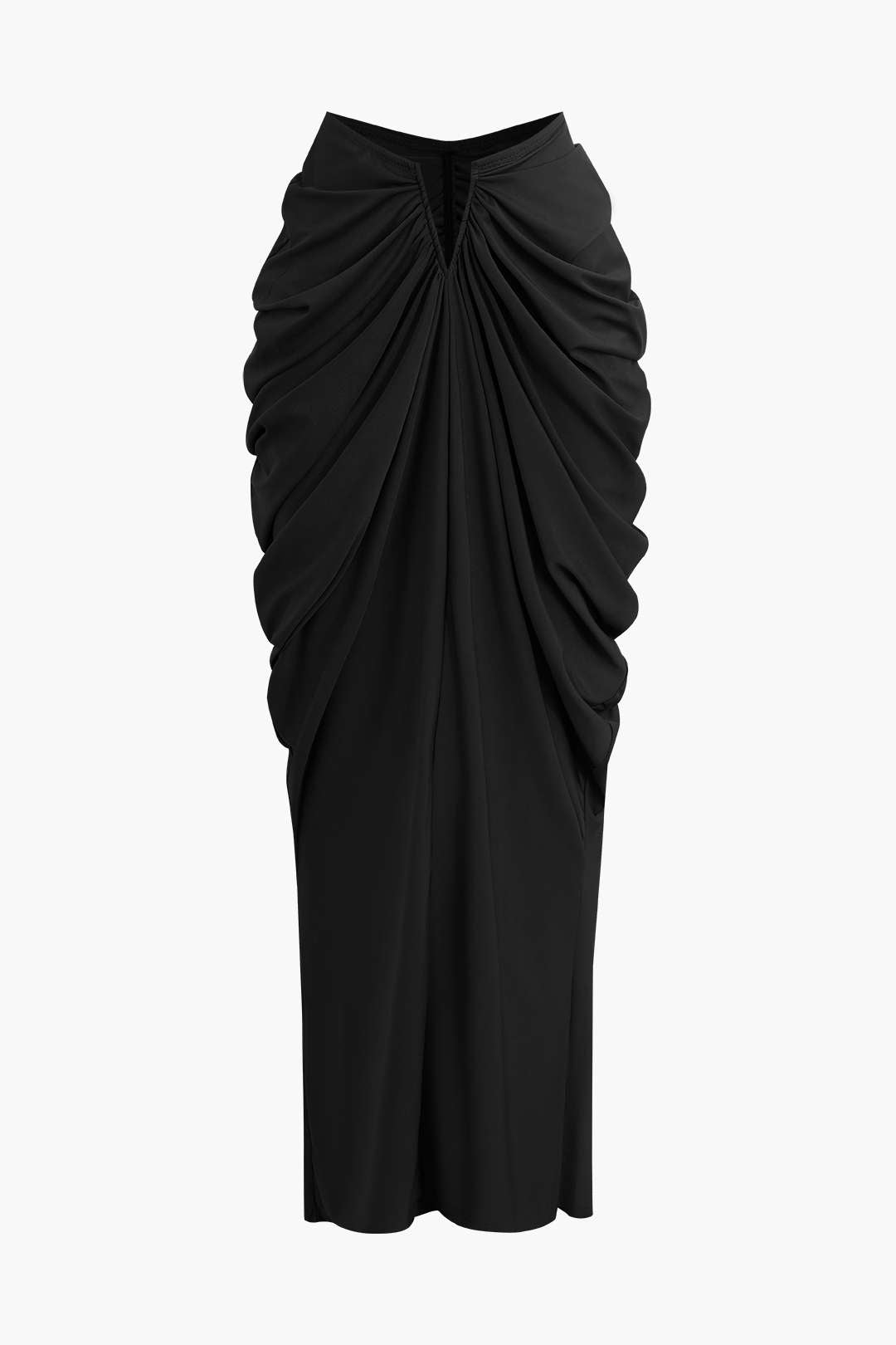 V Yaka Gömlek Ve V Şekilli Bel Kesimli Maxi Etek Seti