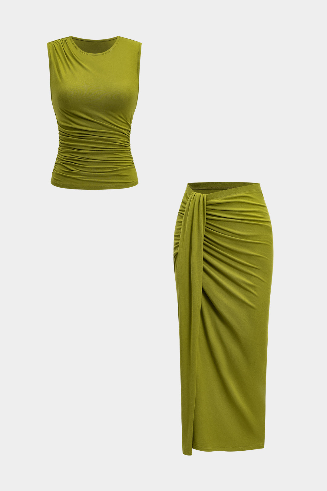 Tank Top Ve Büzgülü Düğüm Etek Seti