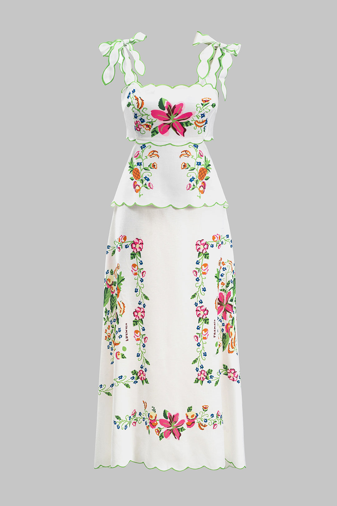 Çiçek Desenli Bağlamalı Sırt Dekolteli Maxi Elbise