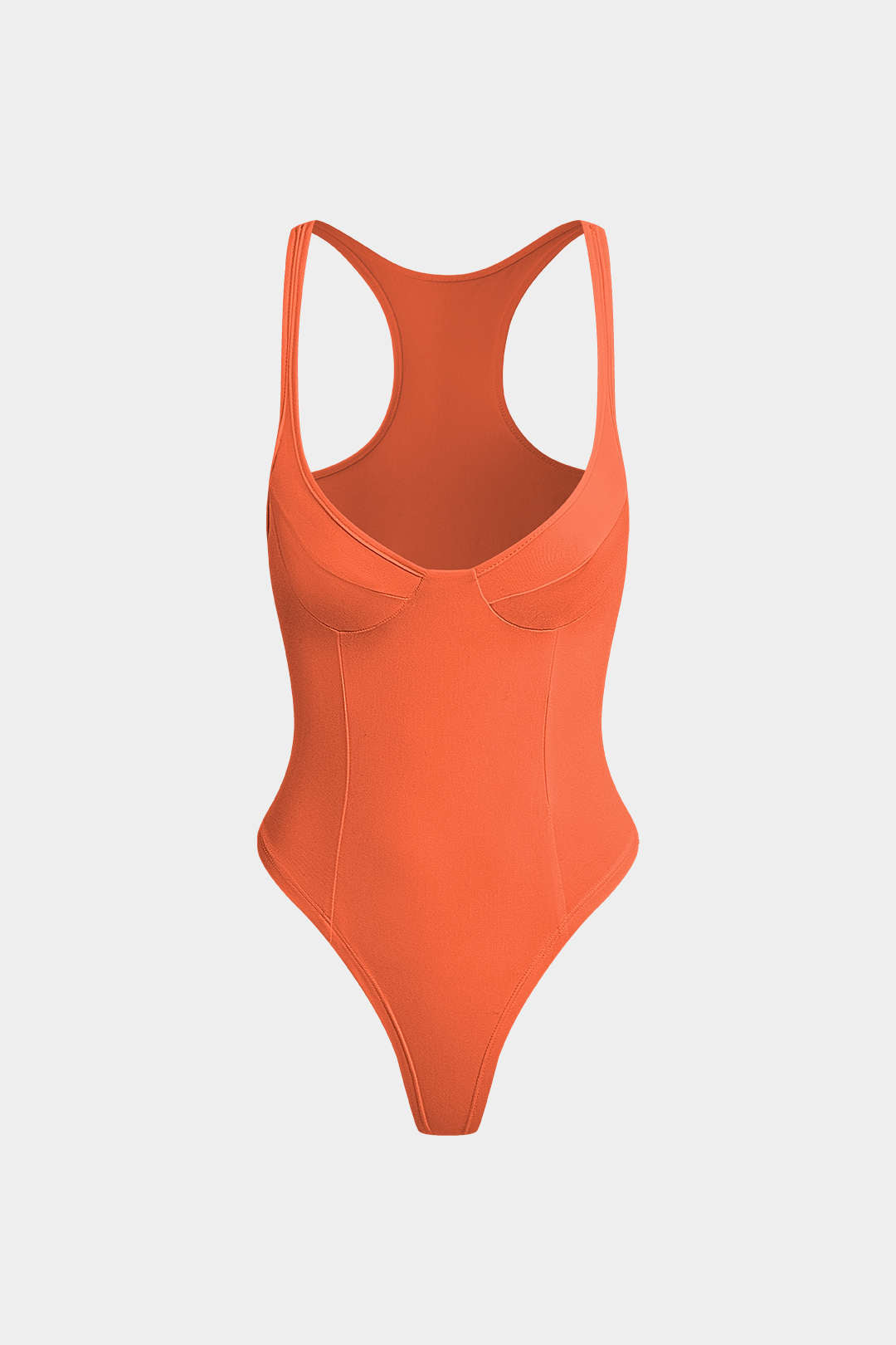 Basic Düz Derin V Yaka Bustier Bodysuit