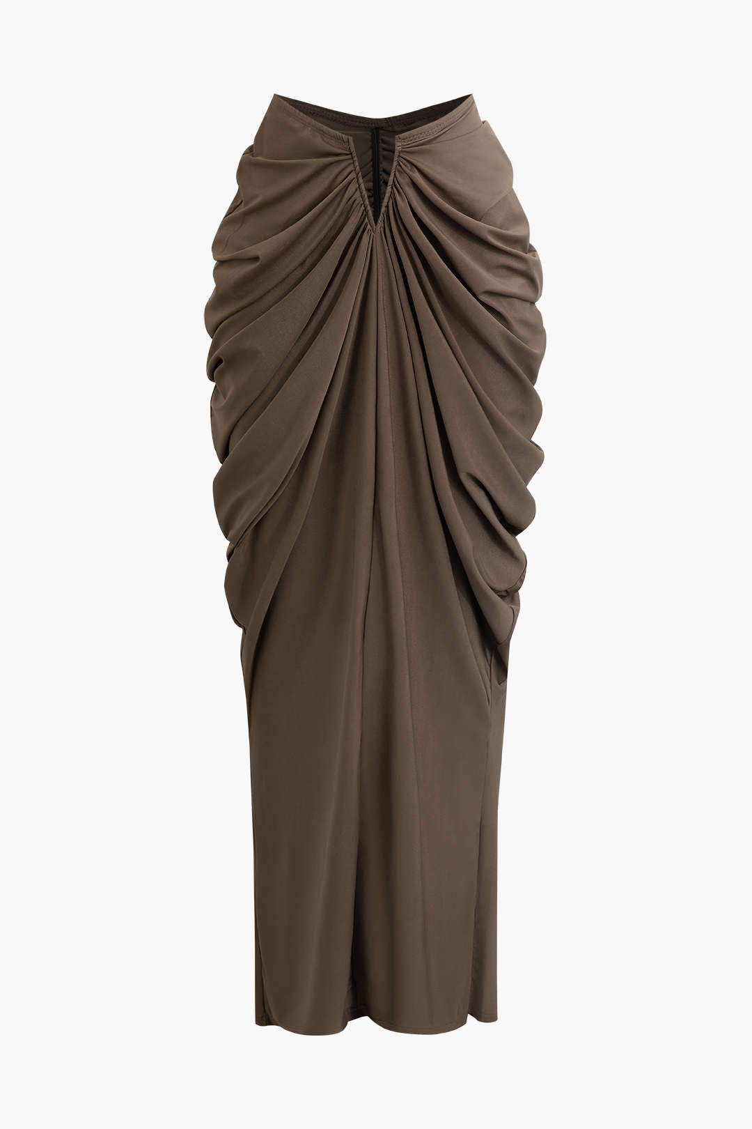 V Yaka Gömlek Ve V Şekilli Bel Kesimli Maxi Etek Seti