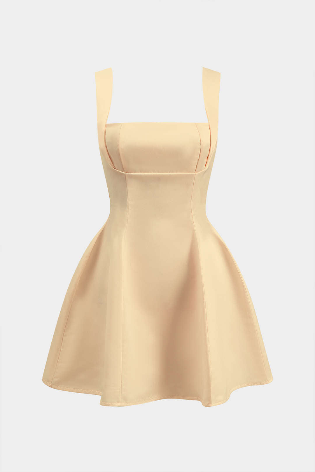 Bağcıklı Fermuarlı Sırt Dekolteli Mini Elbise