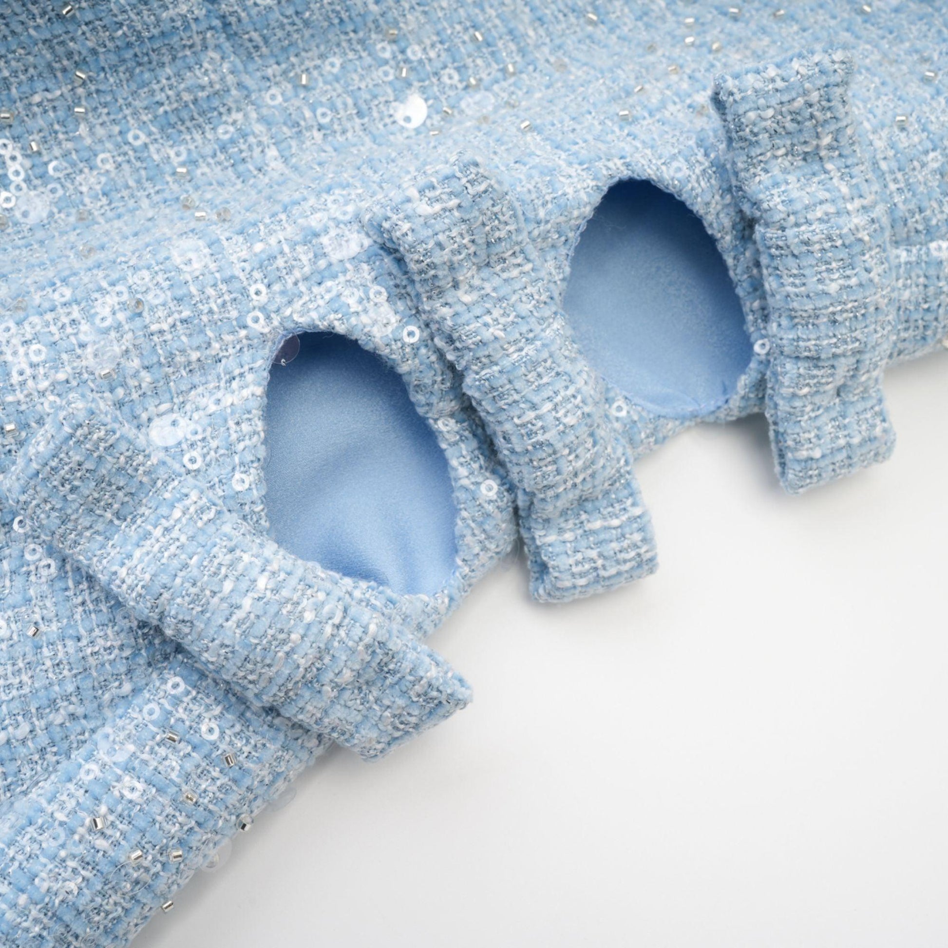 Manon Charm Açık Mavi Işıltılı Tweed Mini Elbise