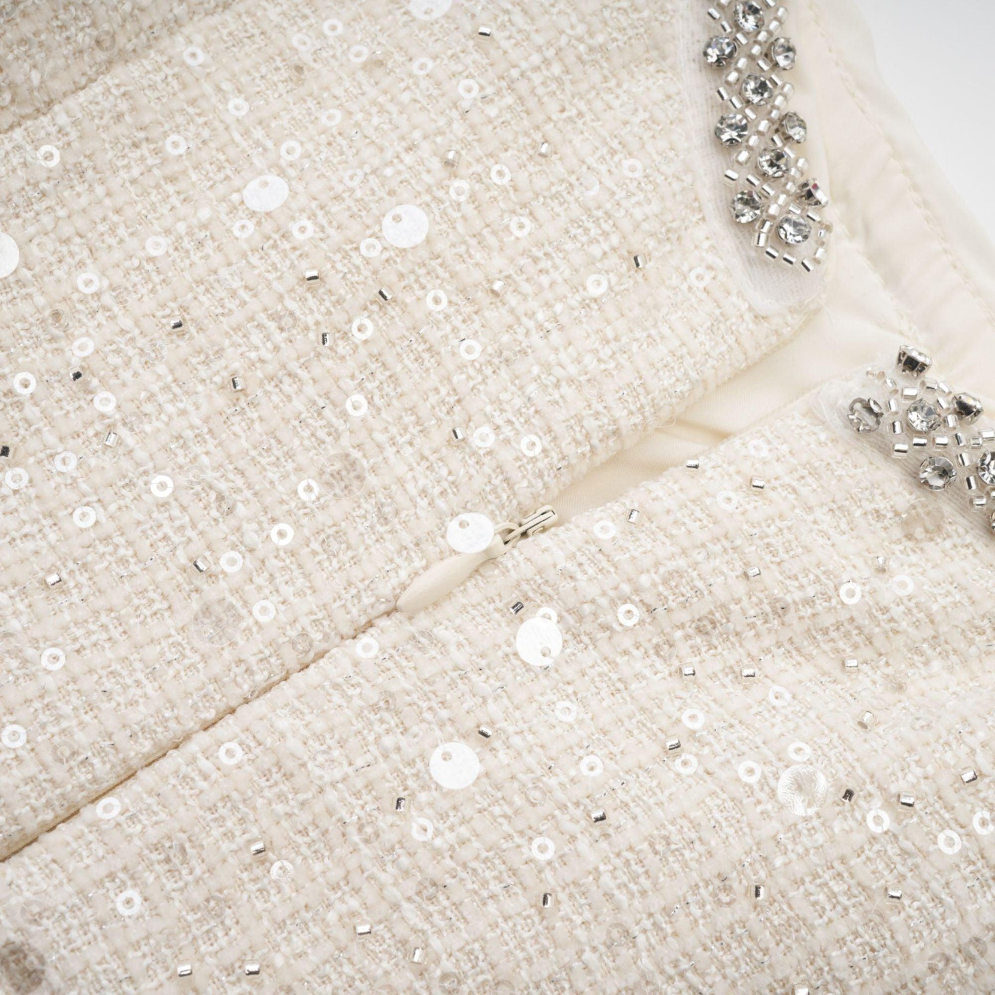 Manon Charm Açık Mavi Işıltılı Tweed Mini Elbise