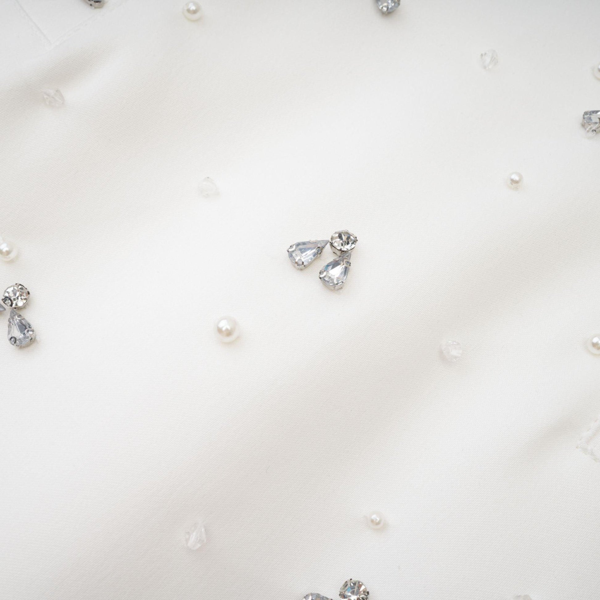 Olyssa Radiance Elegance Beyaz Taş İşlemeli Straplez Mini Elbise