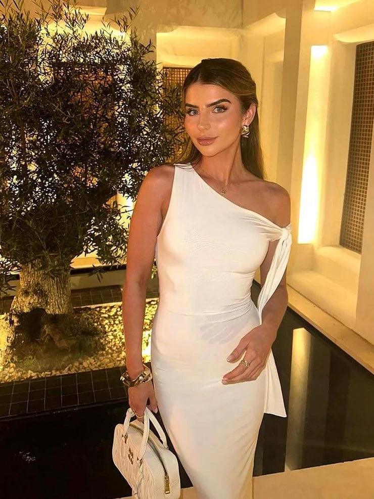 Olyssa Kylie Düğümlü Maksi Elbise