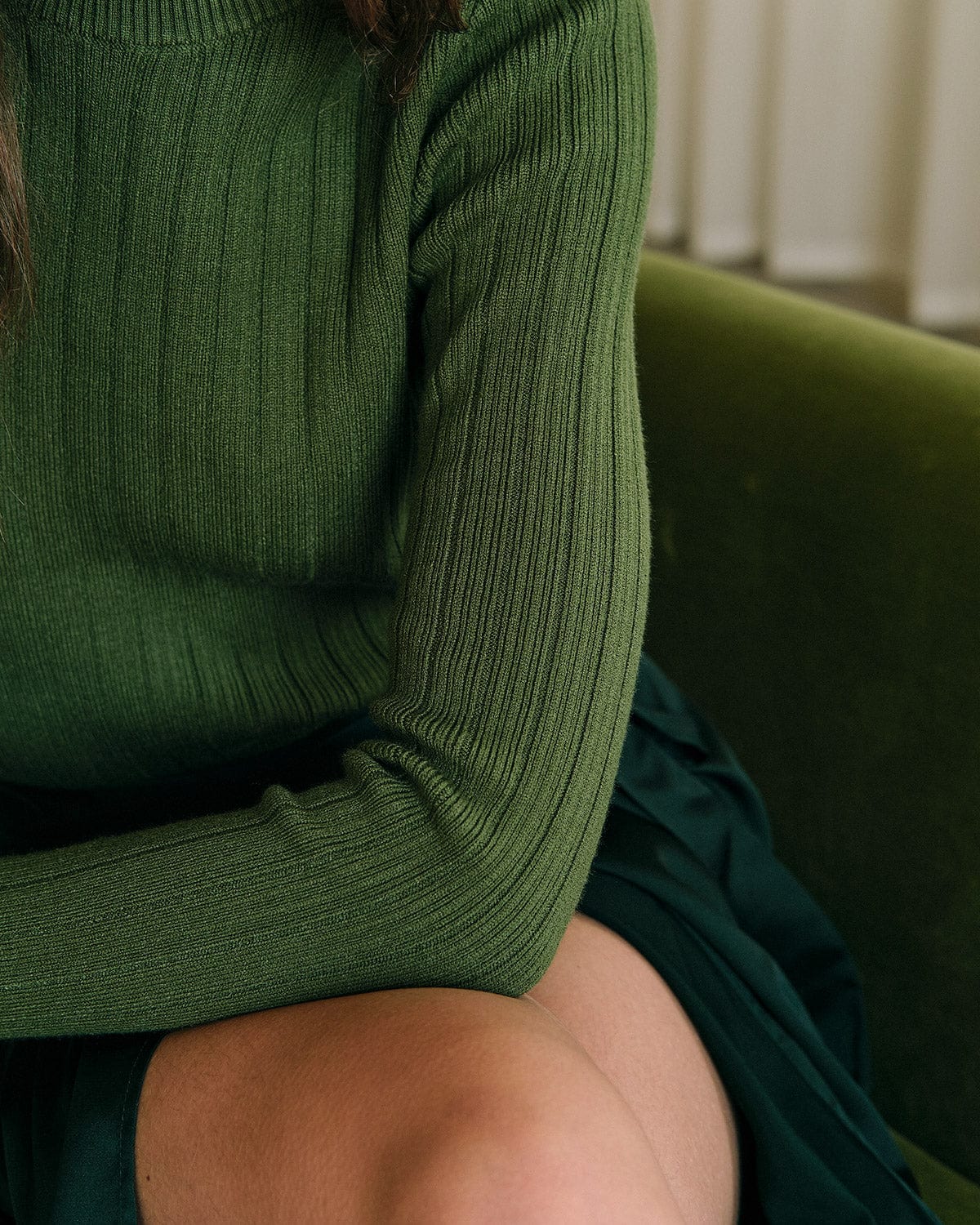 Yuvarlak Yaka Nervürlü Triko Kazak