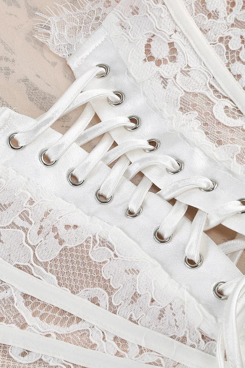 Olyssa Venus Straplez Dantel Korse Mini Elbise